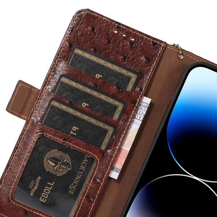 For Redmi Note 15 5G Global 164mm Ostrich Pattern Genuine Leather RFID Phone Case