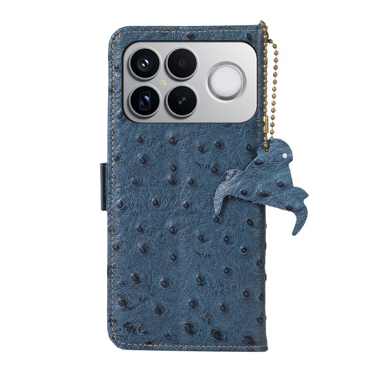 For Redmi K90 Pro Max/Poco F8 Ultra Ostrich Pattern Genuine Leather RFID Phone Case
