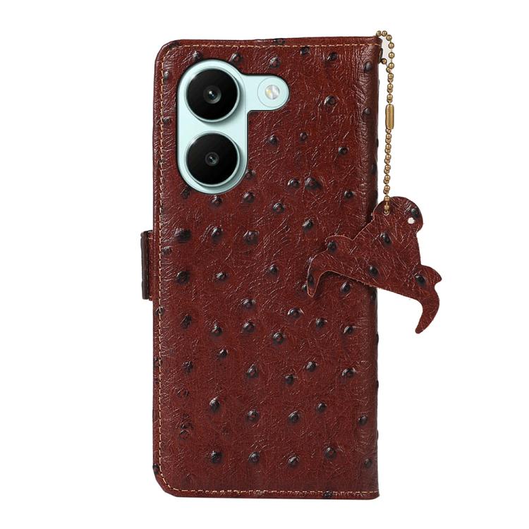 For Redmi Turbo 5 5G / Poco X8 Pro 5G Ostrich Pattern Genuine Leather RFID Phone Case