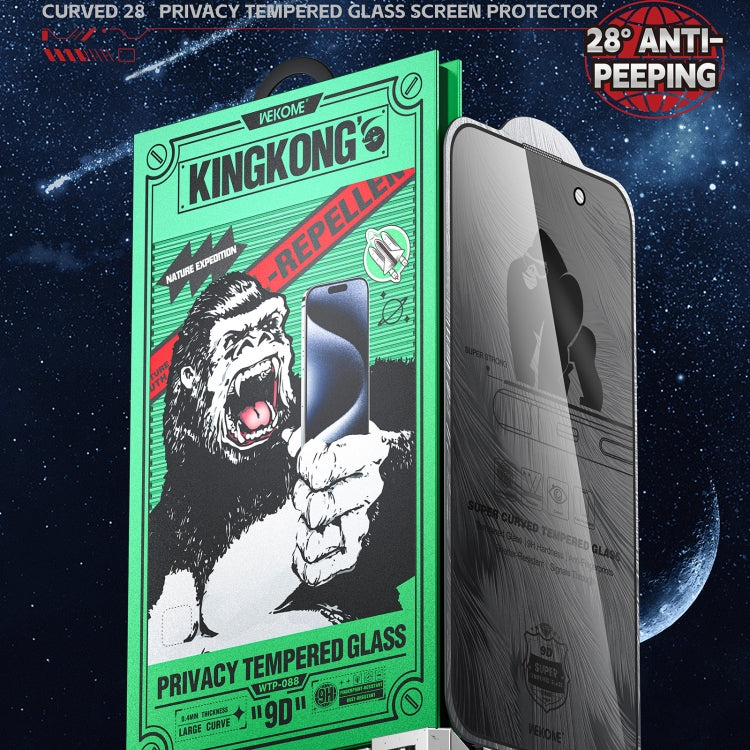 For iPhone 16 Pro WK WTP-088 Space King Kong 9D Curved 28 Degree Privacy Tempered Glass Film