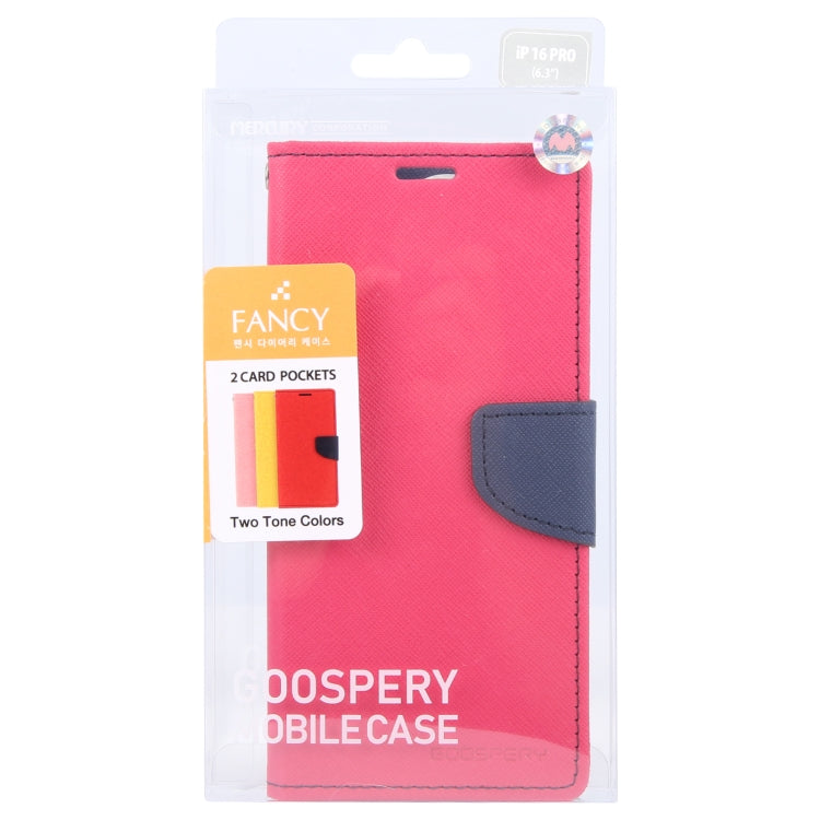 For iPhone 16 Pro Max GOOSPERY FANCY DIARY Cross Texture Leather Phone Case