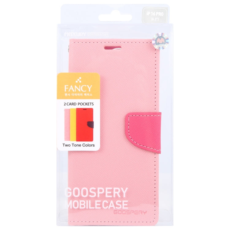 For iPhone 16 Pro Max GOOSPERY FANCY DIARY Cross Texture Leather Phone Case