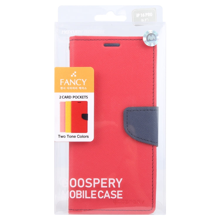 For iPhone 16 Pro Max GOOSPERY FANCY DIARY Cross Texture Leather Phone Case
