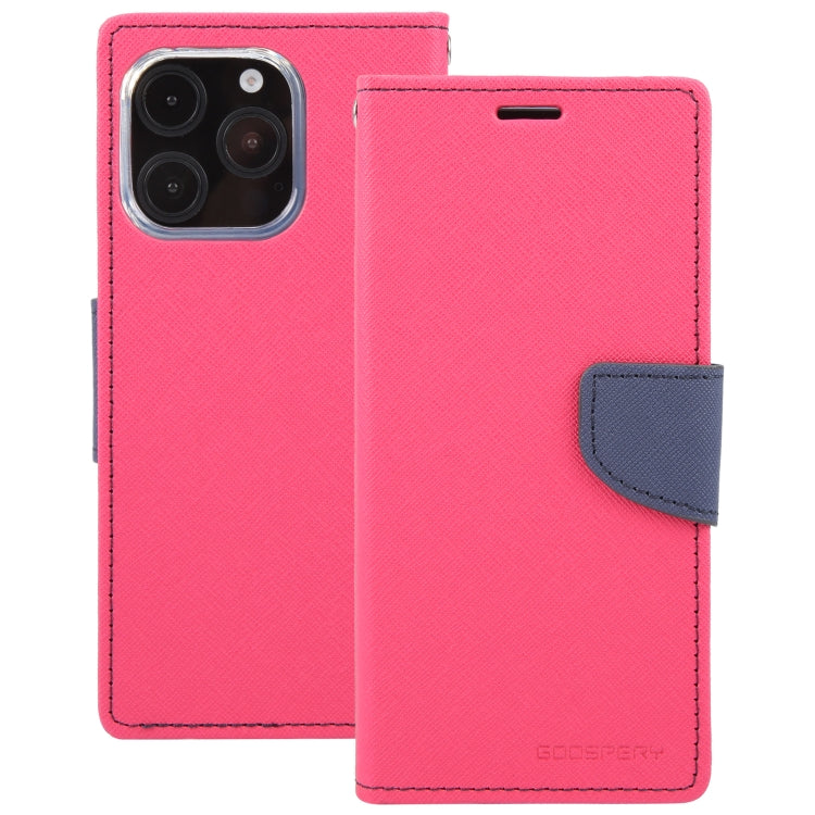 For iPhone 16 Pro GOOSPERY FANCY DIARY Cross Texture Leather Phone Case
