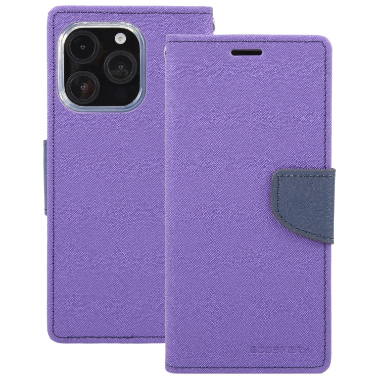 For iPhone 16 Pro GOOSPERY FANCY DIARY Cross Texture Leather Phone Case