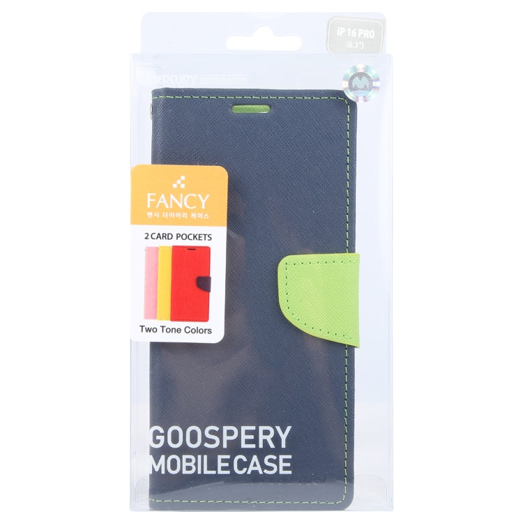 For iPhone 16 Pro GOOSPERY FANCY DIARY Cross Texture Leather Phone Case