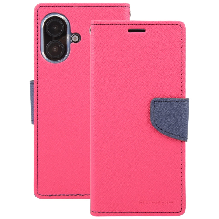 For iPhone 16 Plus GOOSPERY FANCY DIARY Cross Texture Leather Phone Case
