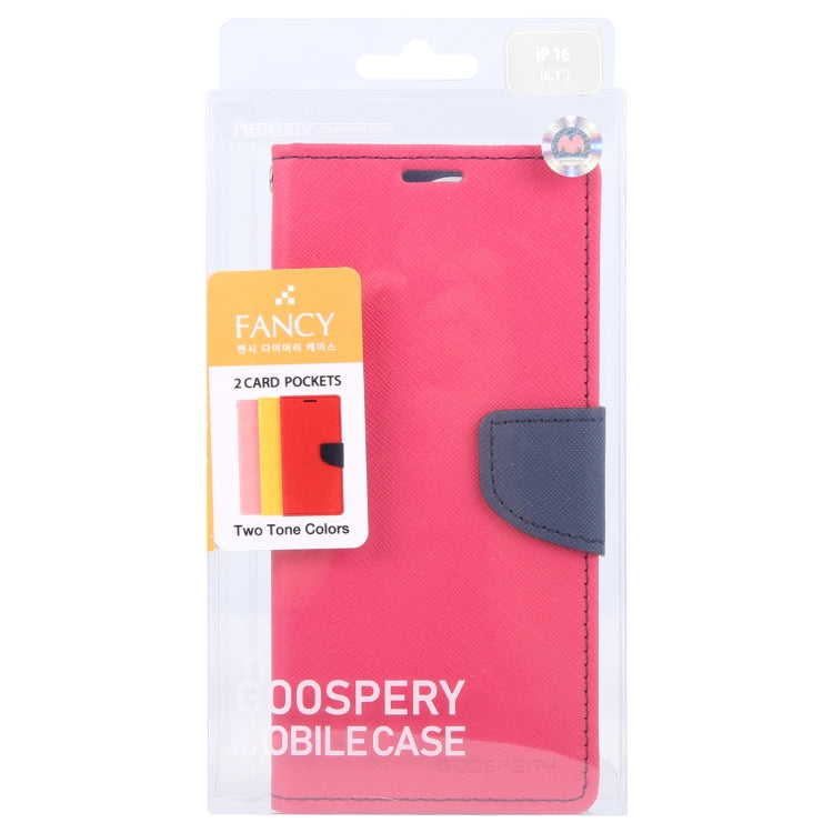For iPhone 16 Plus GOOSPERY FANCY DIARY Cross Texture Leather Phone Case