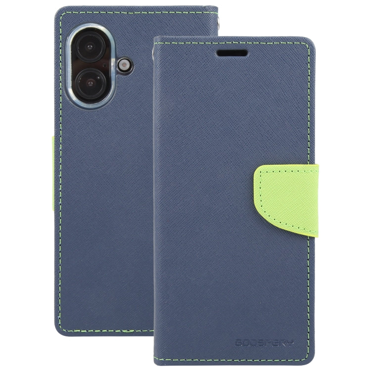 For iPhone 16 Plus GOOSPERY FANCY DIARY Cross Texture Leather Phone Case