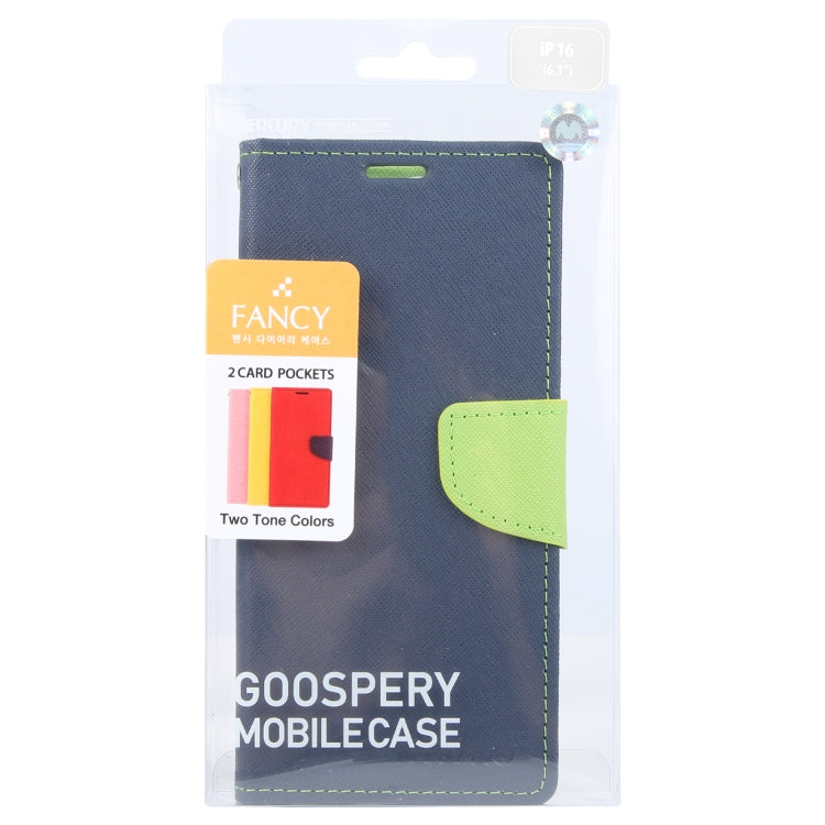 For iPhone 16 Plus GOOSPERY FANCY DIARY Cross Texture Leather Phone Case