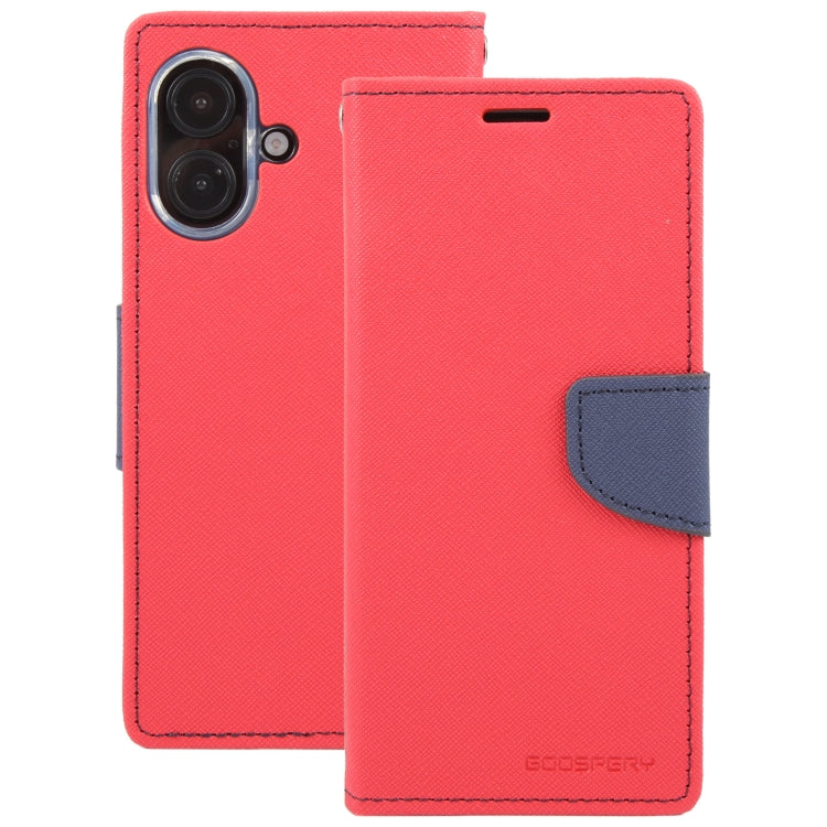 For iPhone 16 Plus GOOSPERY FANCY DIARY Cross Texture Leather Phone Case