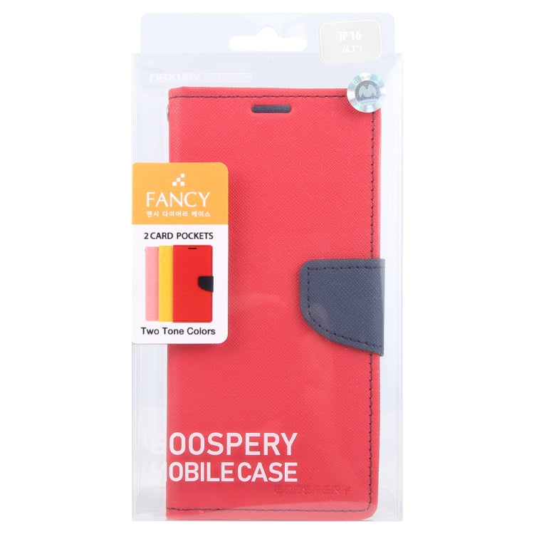 For iPhone 16 Plus GOOSPERY FANCY DIARY Cross Texture Leather Phone Case