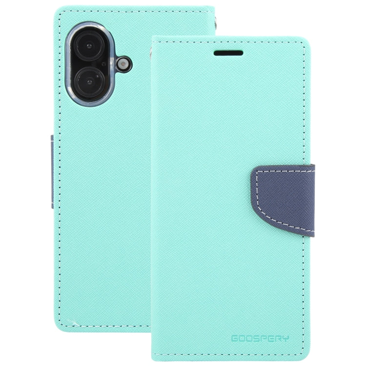 For iPhone 16 Plus GOOSPERY FANCY DIARY Cross Texture Leather Phone Case