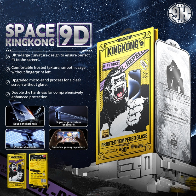 For iPhone 16 Pro WK WTP-090 Space King Kong 9D Curved Frosted Tempered Glass Film