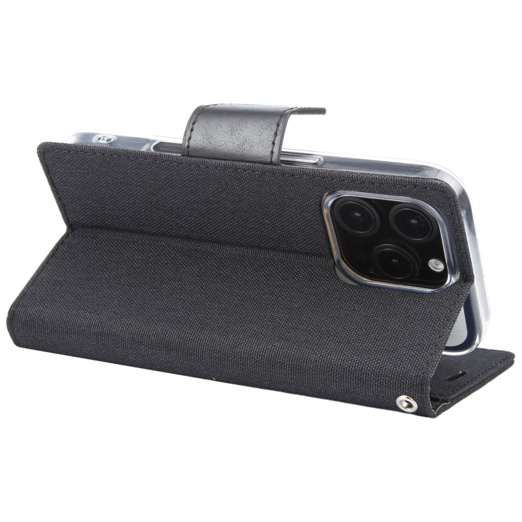 For iPhone 16 Pro Max GOOSPERY CANVAS DIARY Fabric Texture Flip Leather Phone Case