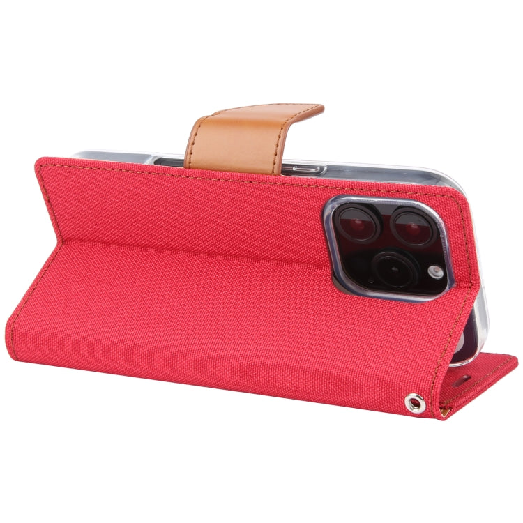 For iPhone 16 Pro Max GOOSPERY CANVAS DIARY Fabric Texture Flip Leather Phone Case