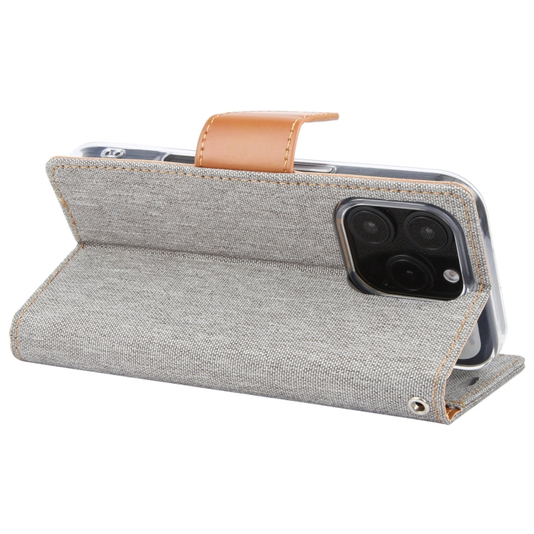 For iPhone 16 Pro GOOSPERY CANVAS DIARY Fabric Texture Flip Leather Phone Case