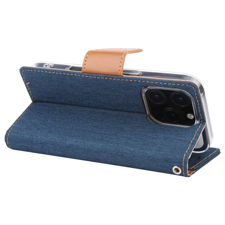 For iPhone 16 Pro GOOSPERY CANVAS DIARY Fabric Texture Flip Leather Phone Case