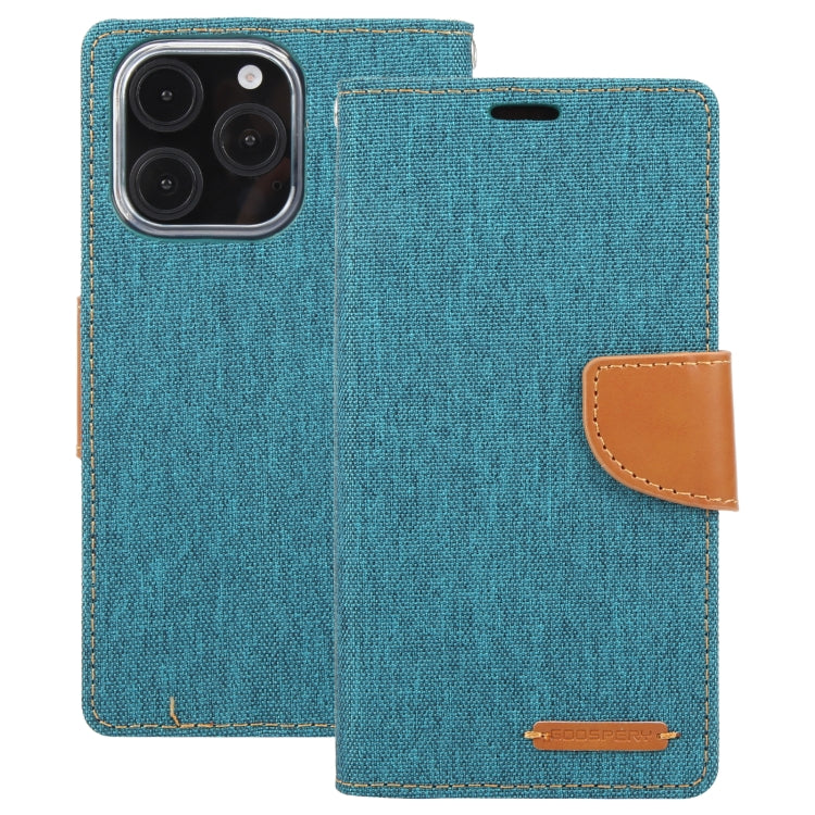 For iPhone 16 Pro GOOSPERY CANVAS DIARY Fabric Texture Flip Leather Phone Case