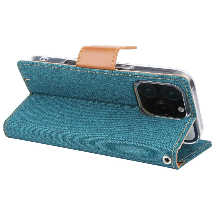 For iPhone 16 Pro GOOSPERY CANVAS DIARY Fabric Texture Flip Leather Phone Case