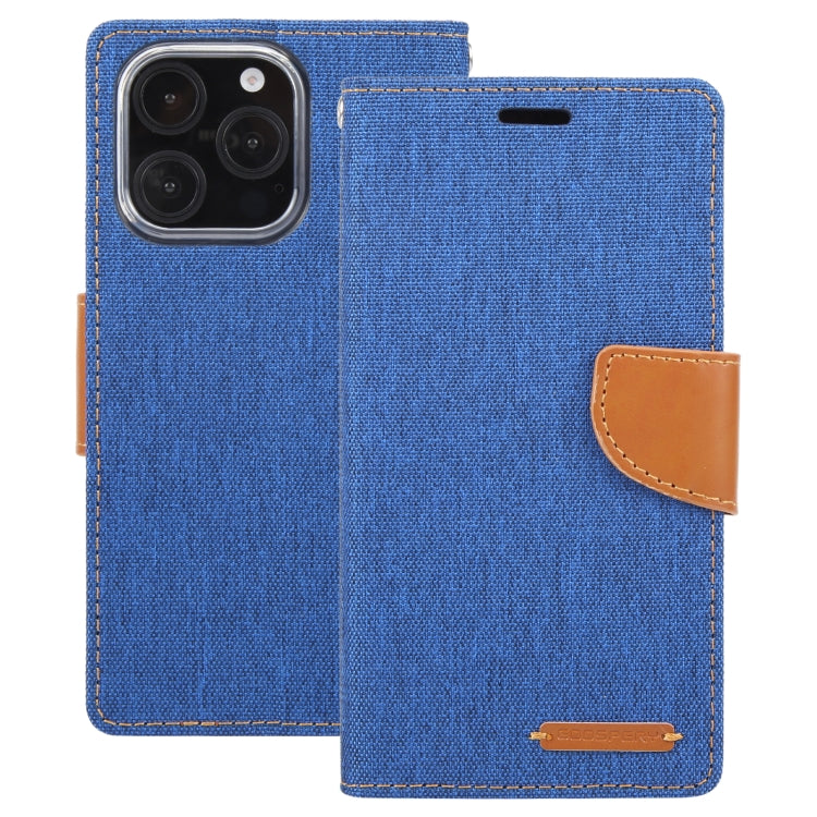 For iPhone 16 Pro GOOSPERY CANVAS DIARY Fabric Texture Flip Leather Phone Case