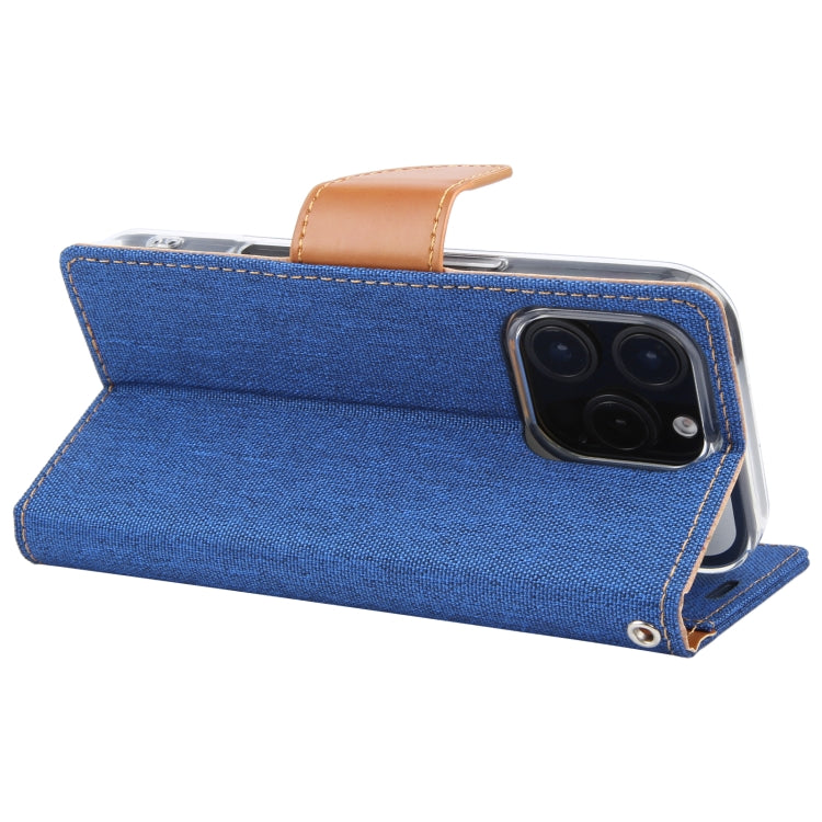 For iPhone 16 Pro GOOSPERY CANVAS DIARY Fabric Texture Flip Leather Phone Case