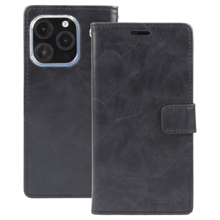 For iPhone 16 Pro Max GOOSPERY BLUE MOON Crazy Horse Texture Leather Phone Case