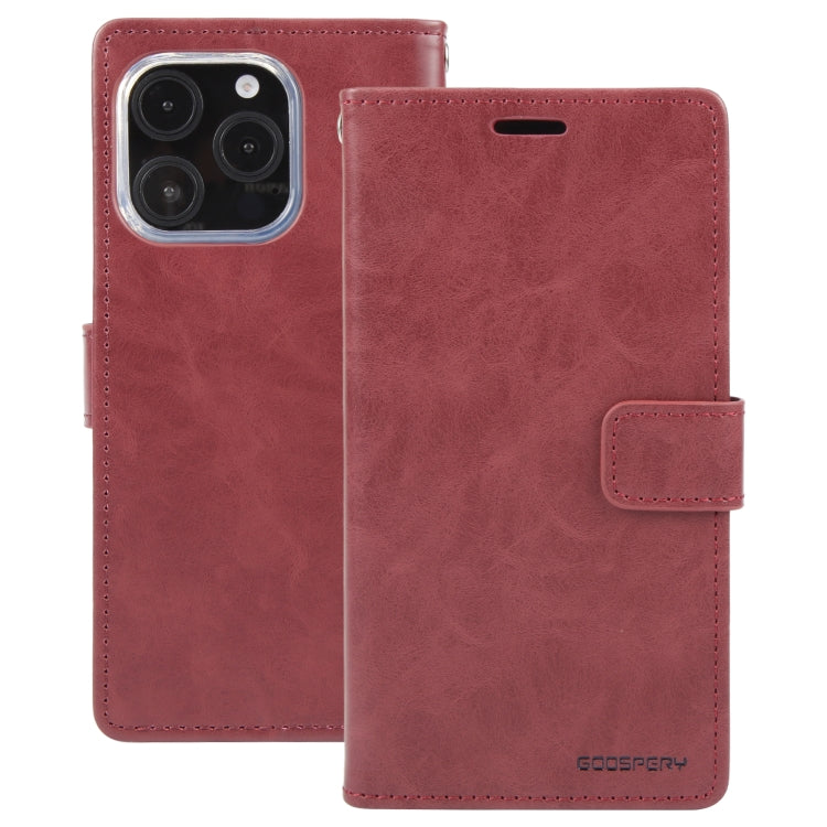 For iPhone 16 Pro Max GOOSPERY BLUE MOON Crazy Horse Texture Leather Phone Case