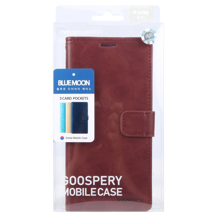 For iPhone 16 Pro Max GOOSPERY BLUE MOON Crazy Horse Texture Leather Phone Case