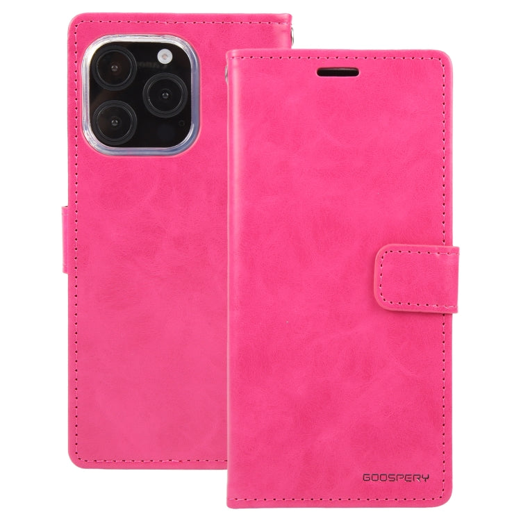 For iPhone 16 Pro Max GOOSPERY BLUE MOON Crazy Horse Texture Leather Phone Case