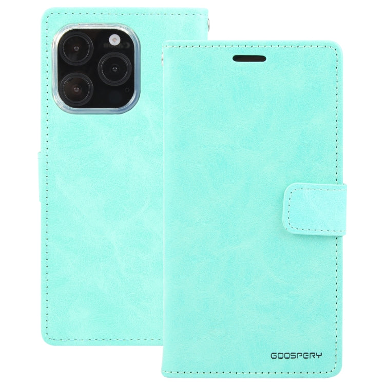 For iPhone 16 Pro Max GOOSPERY BLUE MOON Crazy Horse Texture Leather Phone Case