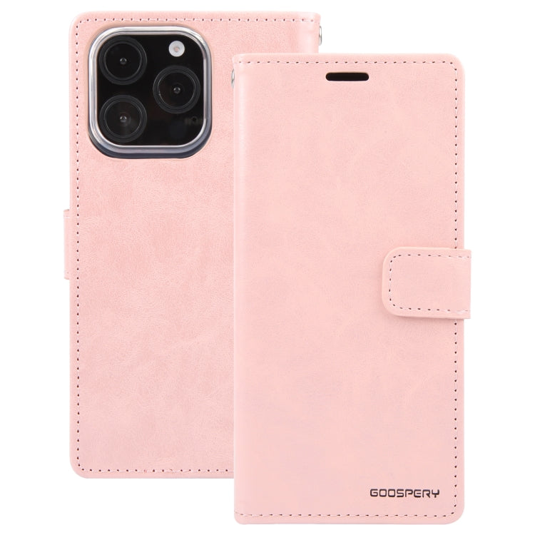 For iPhone 16 Pro GOOSPERY BLUE MOON Crazy Horse Texture Leather Phone Case