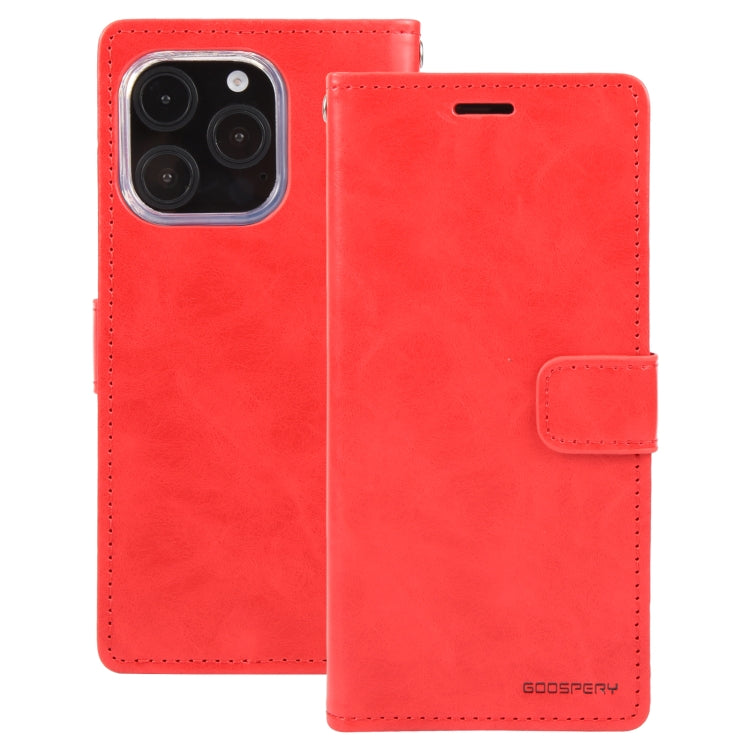 For iPhone 16 Pro GOOSPERY BLUE MOON Crazy Horse Texture Leather Phone Case