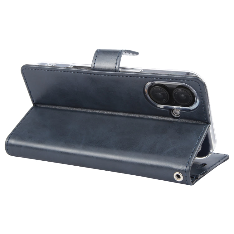 For iPhone 16 Plus GOOSPERY BLUE MOON Crazy Horse Texture Leather Phone Case