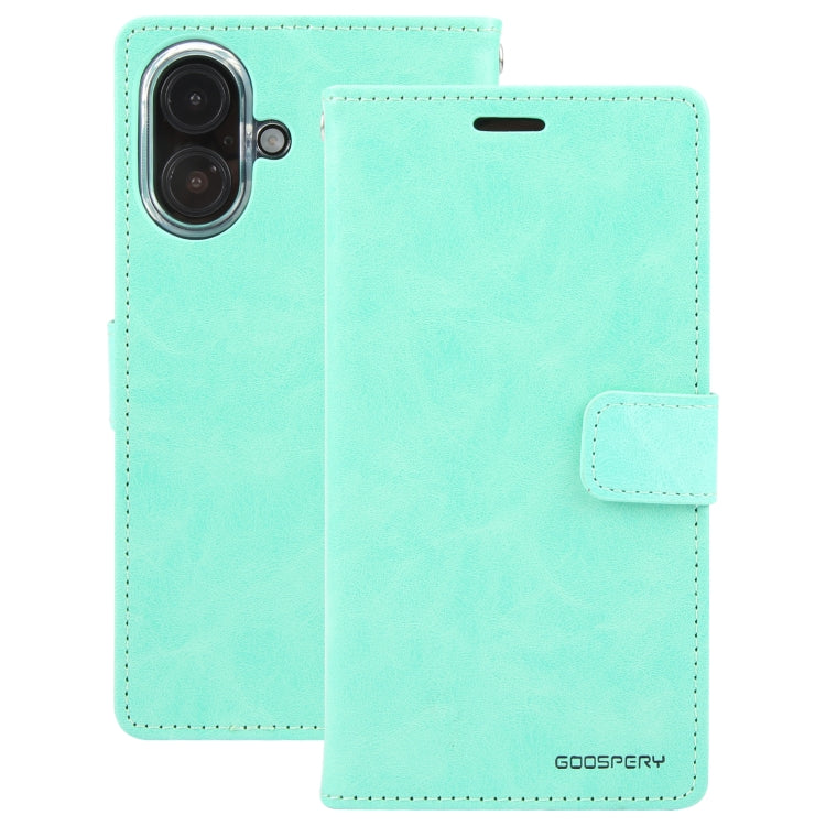 For iPhone 16 GOOSPERY BLUE MOON Crazy Horse Texture Leather Phone Case