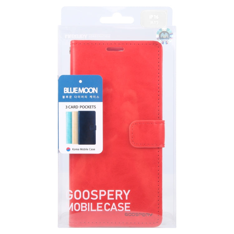 For iPhone 16 GOOSPERY BLUE MOON Crazy Horse Texture Leather Phone Case