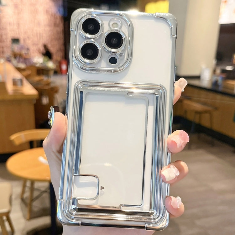 For iPhone 13 Pro Max Electroplating Card Slot TPU Phone Case