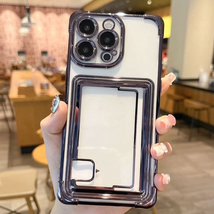 For iPhone 12 Pro Max Electroplating Card Slot TPU Phone Case