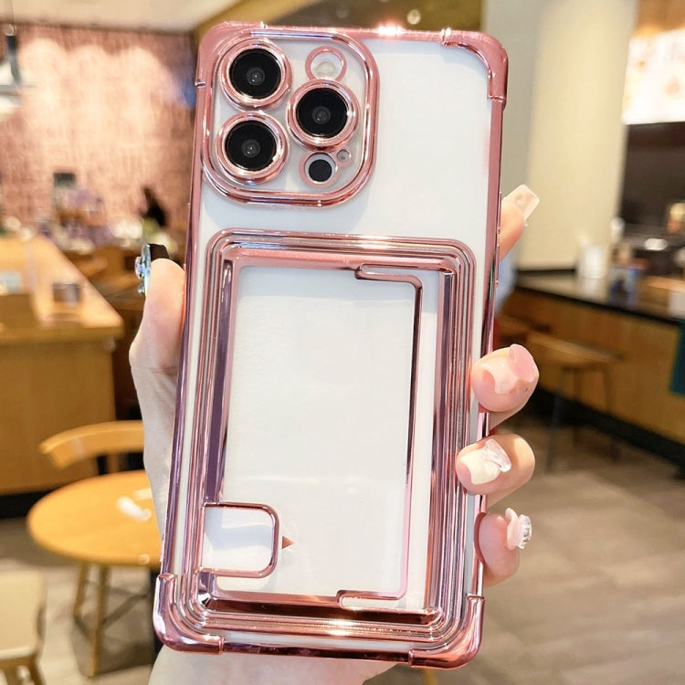 For iPhone 12 Pro Electroplating Card Slot TPU Phone Case