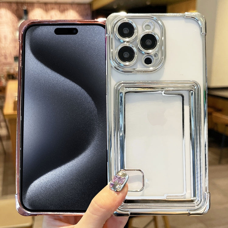 For iPhone 12 Electroplating Card Slot TPU Phone Case