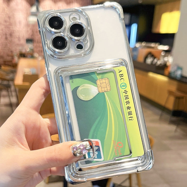 For iPhone 14 Pro Electroplating Card Slot TPU Phone Case