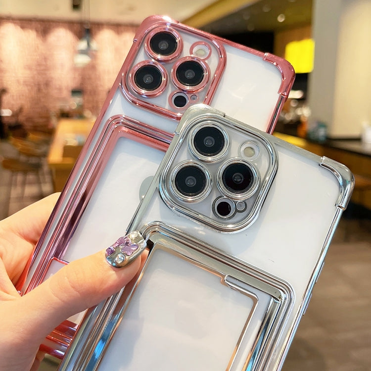 For iPhone 12 Electroplating Card Slot TPU Phone Case