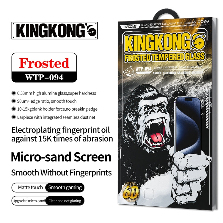 For iPhone 16 Plus / 15 Plus WK WTP-094 King Kong 6D Curved Frosted Tempered Glass Film