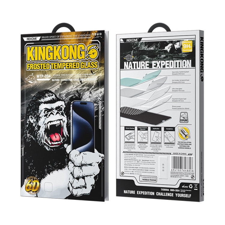 For iPhone 16 / 15 WK WTP-094 King Kong 6D Curved Frosted Tempered Glass Film