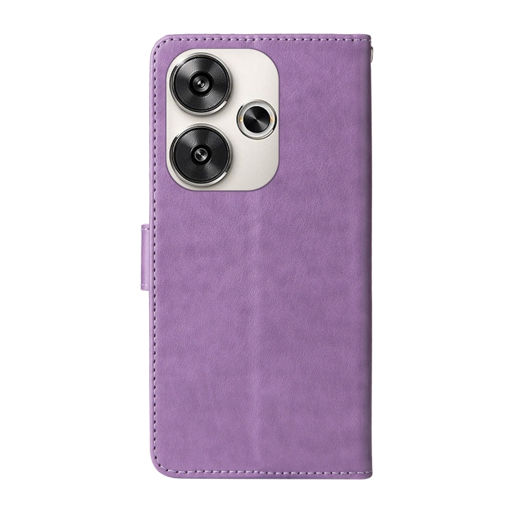 For Xiaomi Poco F6 Embossed Butterfly Flowers Leather Phone Case