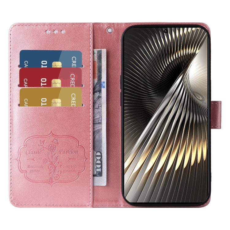 For Xiaomi Poco F6 Embossed Butterfly Flowers Leather Phone Case