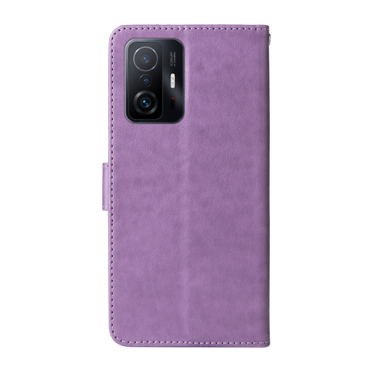 For Xiaomi Mi 11T / 11T Pro Embossed Butterfly Flowers Leather Phone Case
