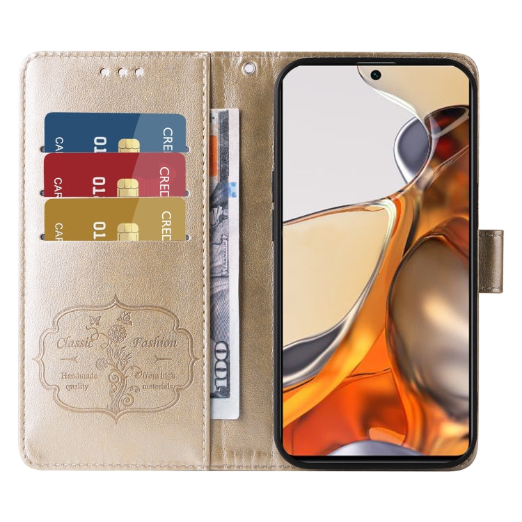 For Xiaomi Mi 11T / 11T Pro Embossed Butterfly Flowers Leather Phone Case