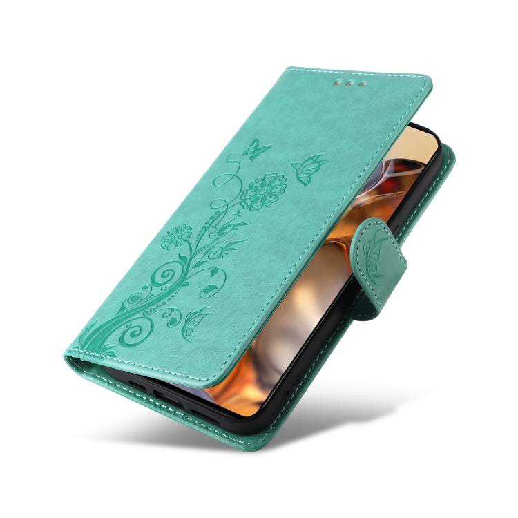 For Xiaomi Mi 11T / 11T Pro Embossed Butterfly Flowers Leather Phone Case