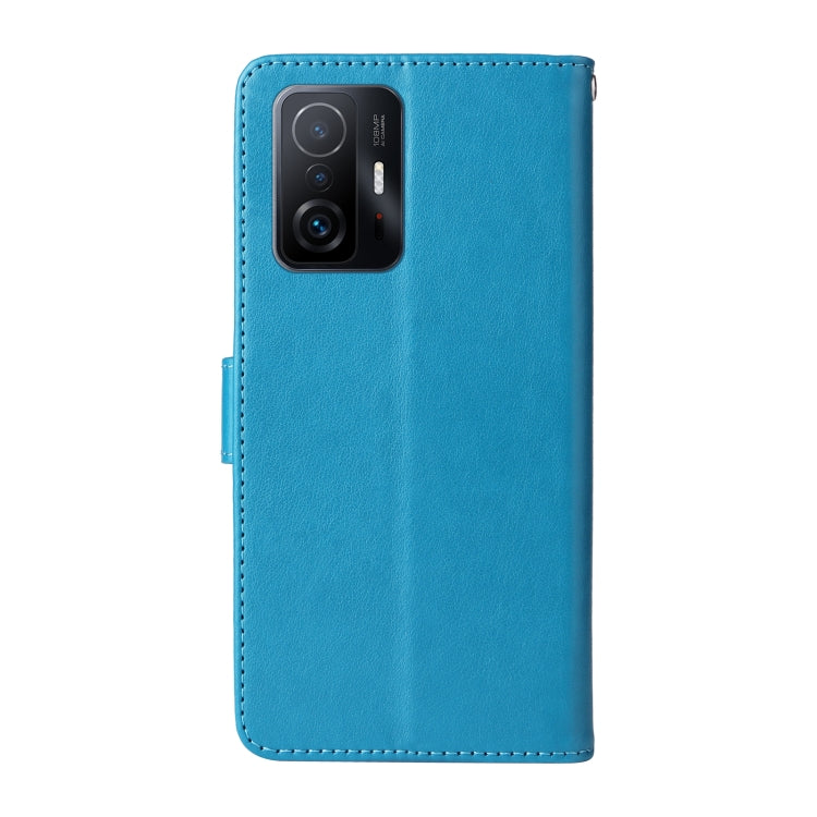 For Xiaomi Mi 11T / 11T Pro Embossed Butterfly Flowers Leather Phone Case